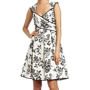 Like New Jessica Simpson Cross Front Dress White and Black Floral